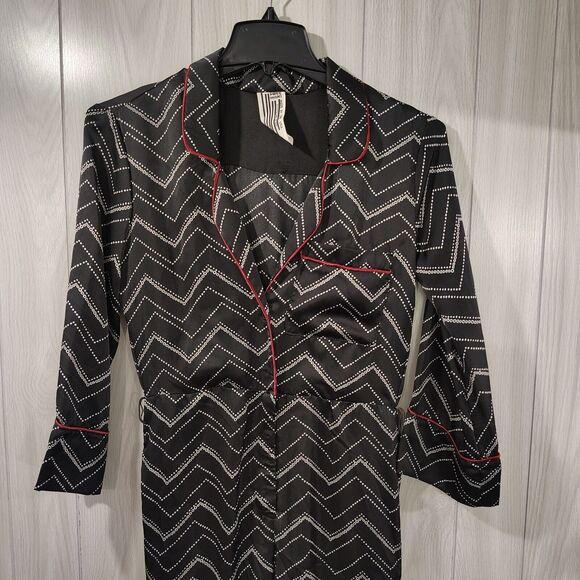 Anthropologie Free People Black Silky Chevron Jumpsuit Size XS - Picture 14 of 15